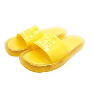 Tory Burch Women's Bubble Jelly Slide Sandals In Yellow Color. Size 10